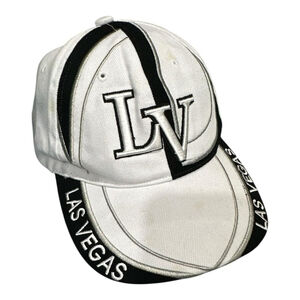 City Hunter Las Vegas Hat Cap Strap Back Mens One Size White LV Embroidered Logo